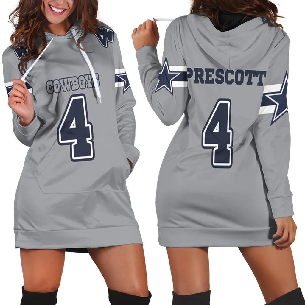 04 Dak Prescott Cowboys Jersey Inspired Style Hoodie Dress