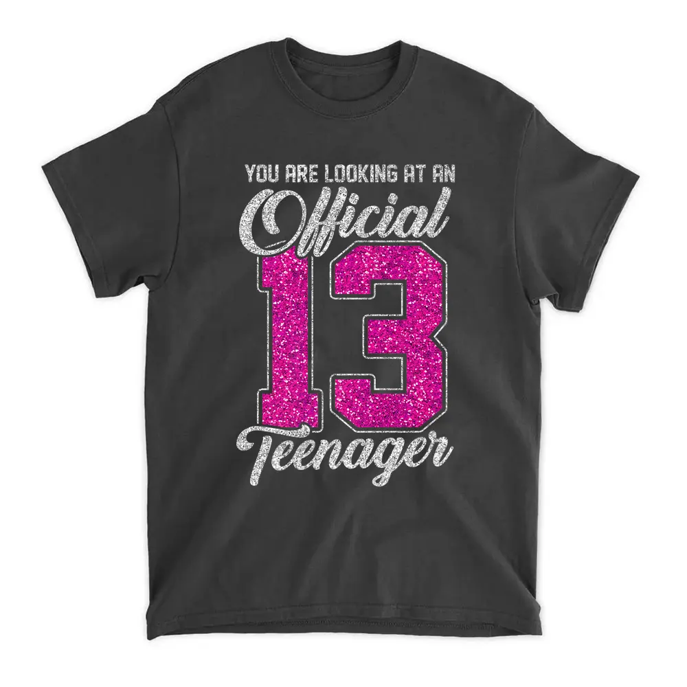 13 Years Old Gifts 13th Birthday  Official Teenager T-Shirt - Black