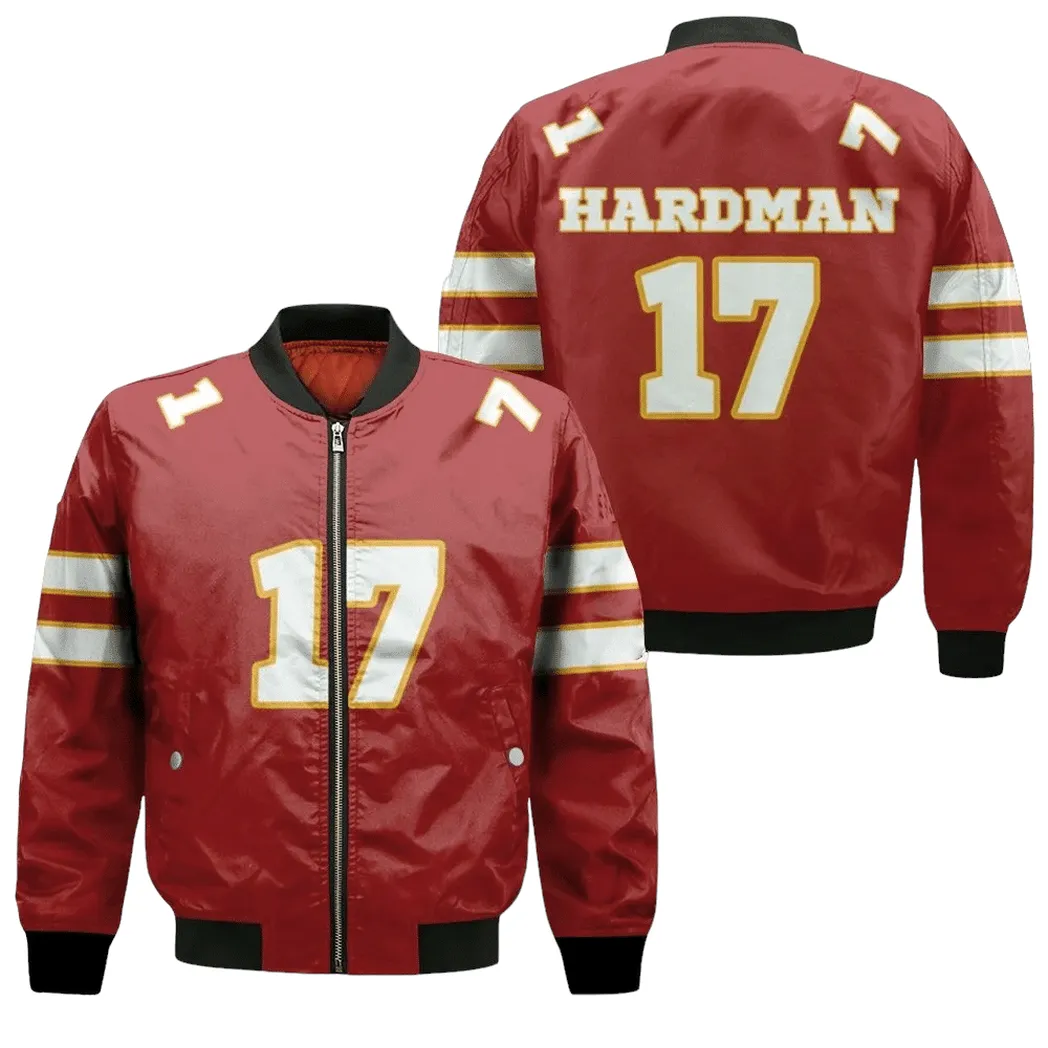 17 Mecole Hardmanl Kannas City Jersey Inspired Style Bomber Jacket for Men Women