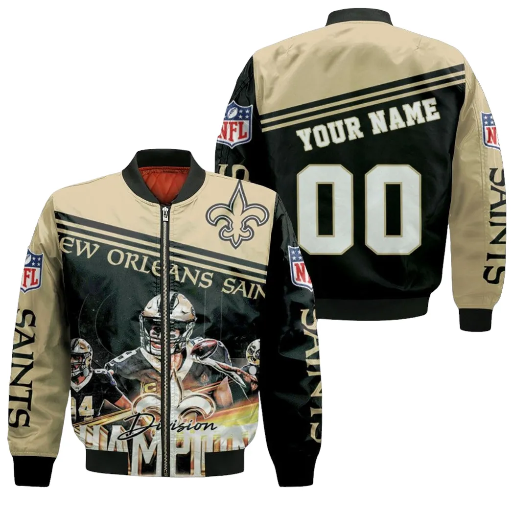 2020 Nfl Season New Orleans Saints Great Players Nfc South Champions Personalized Bomber Jacket for Men Women