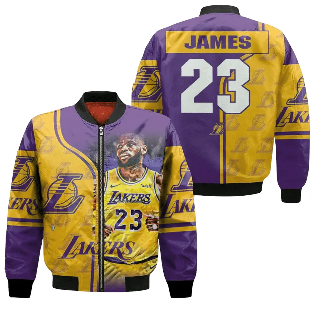 23 King James Los Angeles Lakers Nba Western Coference Bomber Jacket for Men Women