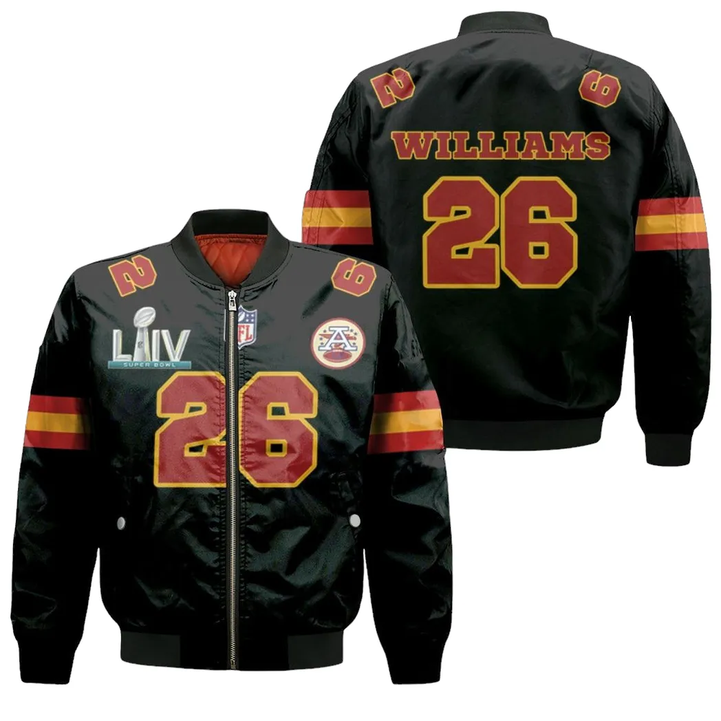 26 Damien Williams Kannas City 1 Jersey Inspired Style Bomber Jacket for Men Women