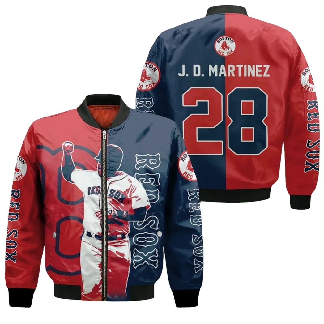 28 J D Martinez Boston Red Sox Bomber Jacket for Men Women