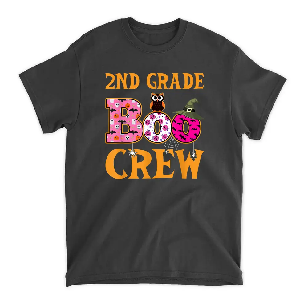 2nd Grade Boo Crew Halloween Second Grade Teacher Student T-Shirt - Black