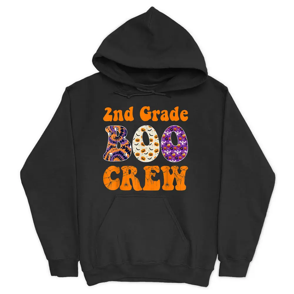 2nd Grade Boo Crew Teacher Student Funny Halloween Costume Ver 2 Hoodie - Black