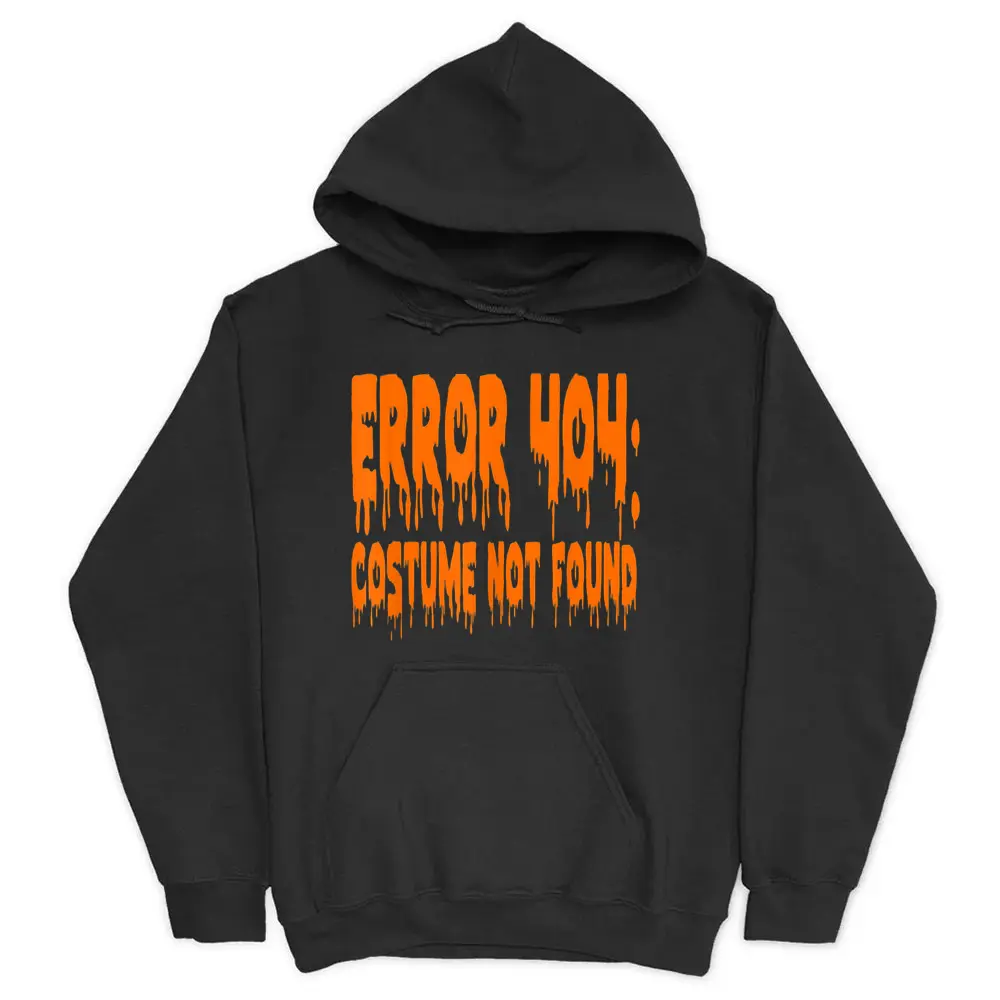 404 Error Costume Not Found Funny Halloween Hoodie - Black