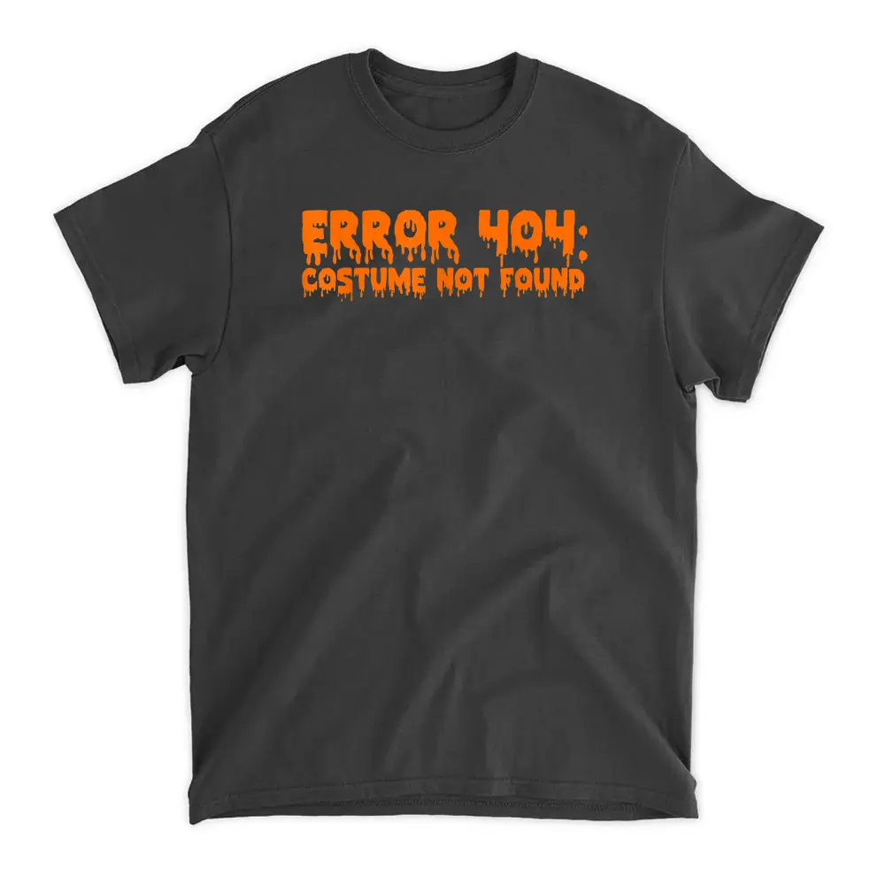 404 Error Costume Not Found Funny Halloween T-Shirt - Black