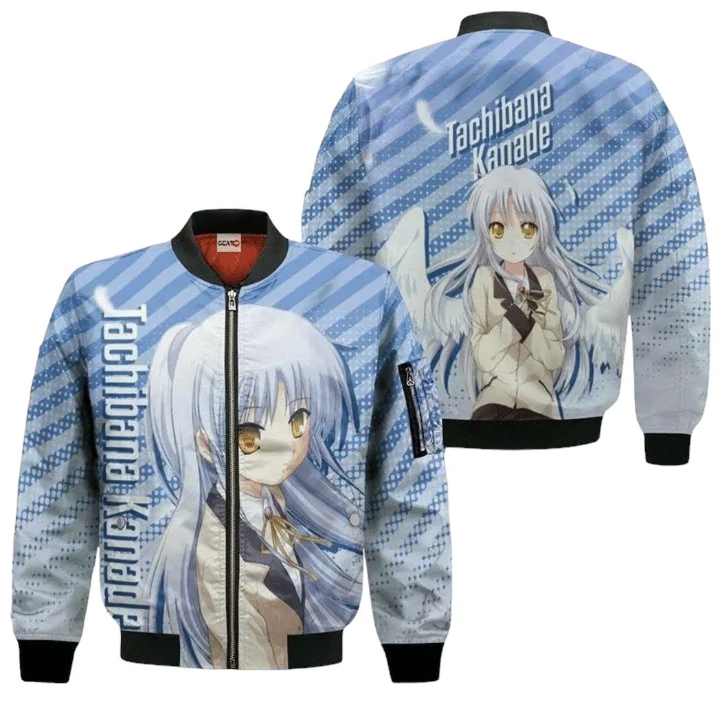 Angel Beats Tachibana Kanade Anime Manga 3D Bomber Jacket for Men Women