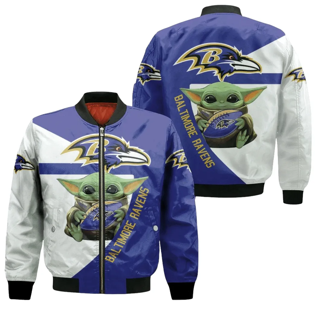 Baltimore Ravens X Baby Yoda 3d T Shirt Hoodie Jersey Bomber Jacket for Men Women