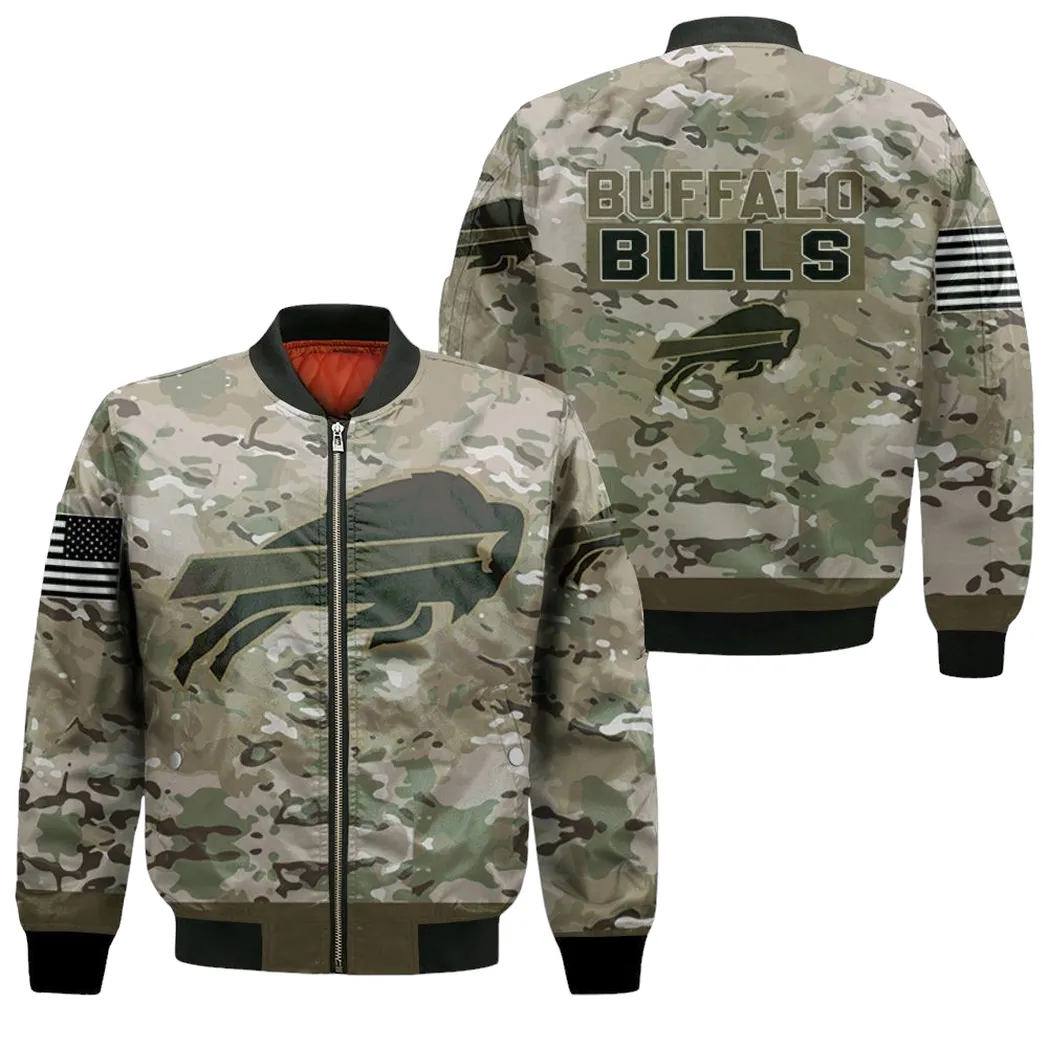 Buffalo Bills Camo Pattern 3d Jersey Bomber Jacket for Men Women