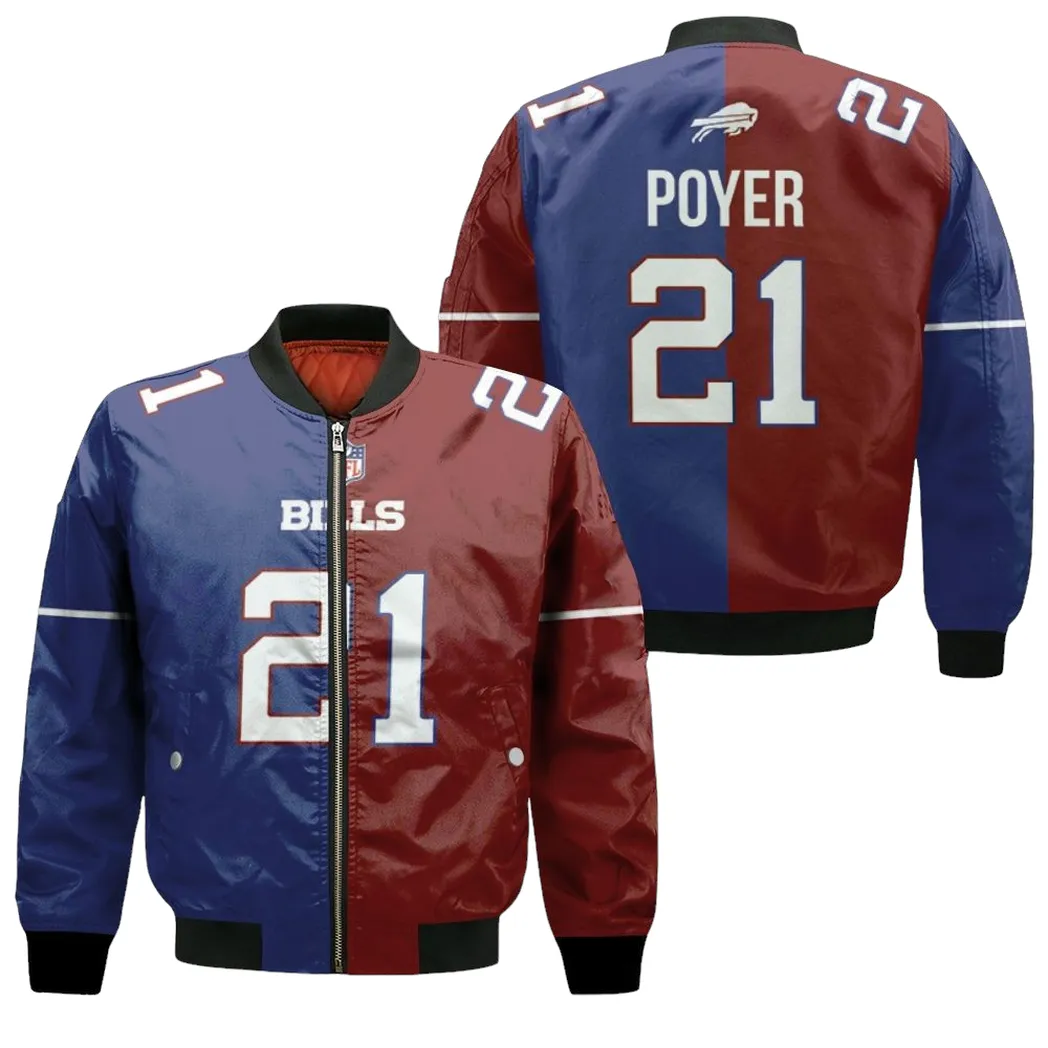 Buffalo Bills Jordan Poyer 21 Great Player Nfl Vapor Limited Royal Red Two Tone Jersey Style Gift For Bills Fans Bomber Jacket for Men Women