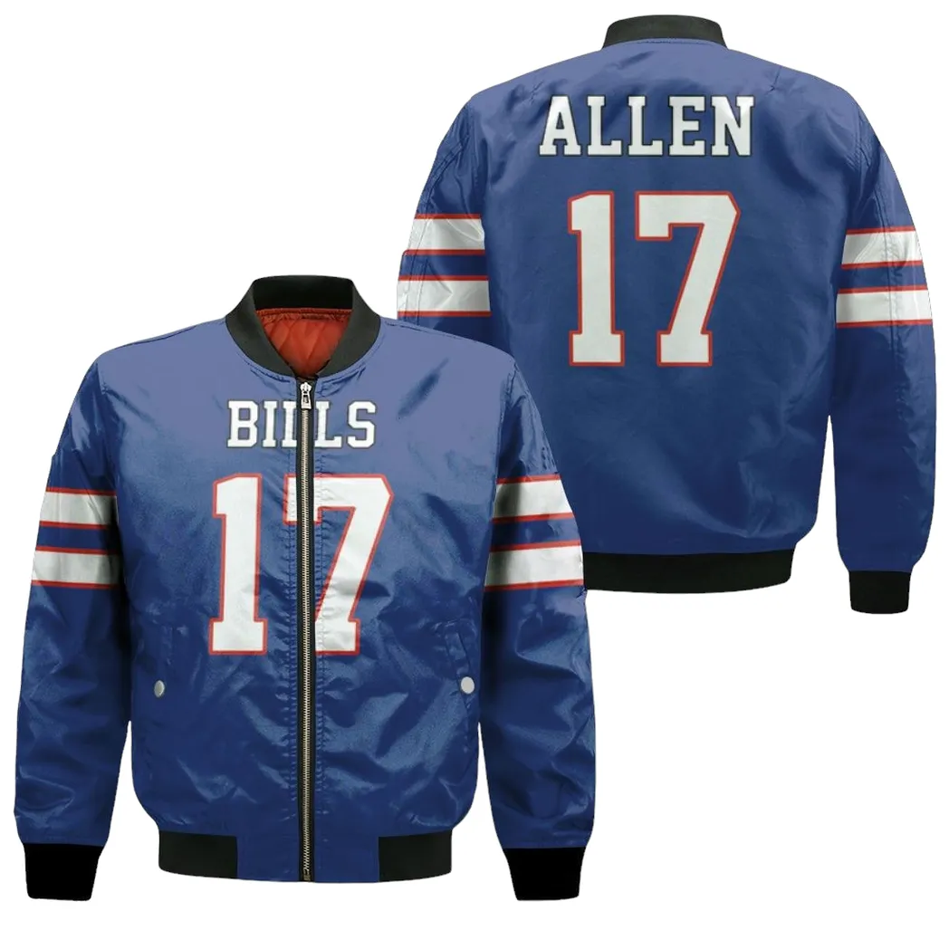 Buffalo Bills Josh Allen Game Royal Jersey Inspired Style Bomber Jacket for Men Women