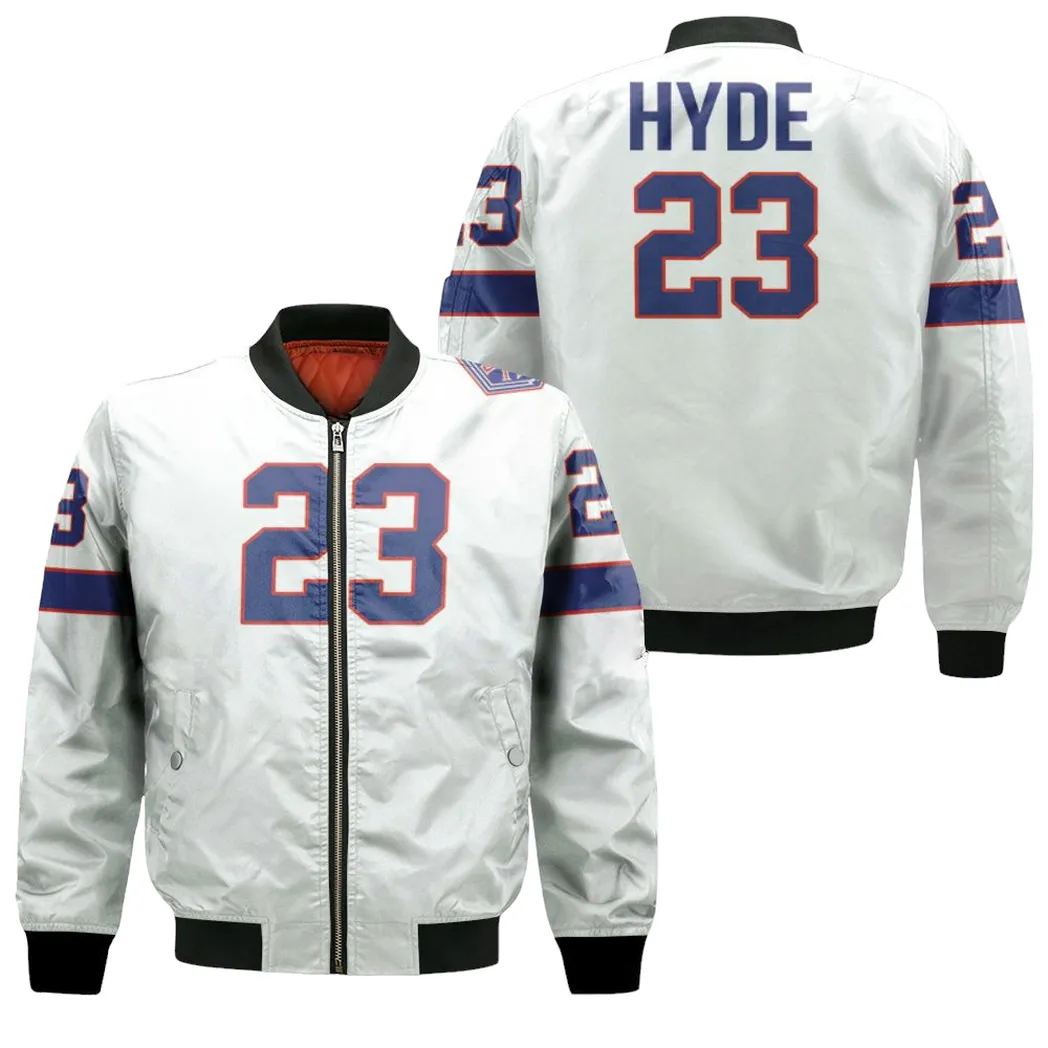 Buffalo Bills Micah Hyde 23 Great Player Nfl American Football Team White Vintage 3d Designed Allover Gift For Bills Fans Bomber Jacket for Men Women