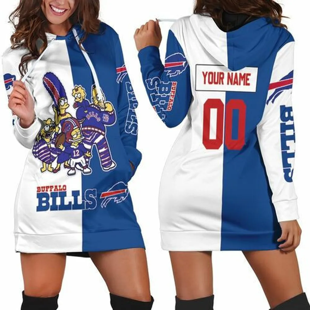 Buffalo Bills The Simpsons Family Fan Afc East Division 2020 Champs Personalized Hoodie Dress, Sweater Dress, Sweatshirt Dress