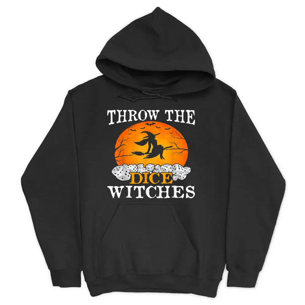 Bunco Throw The Dice Witches Bunco Game Lover Halloween Hoodie - Black