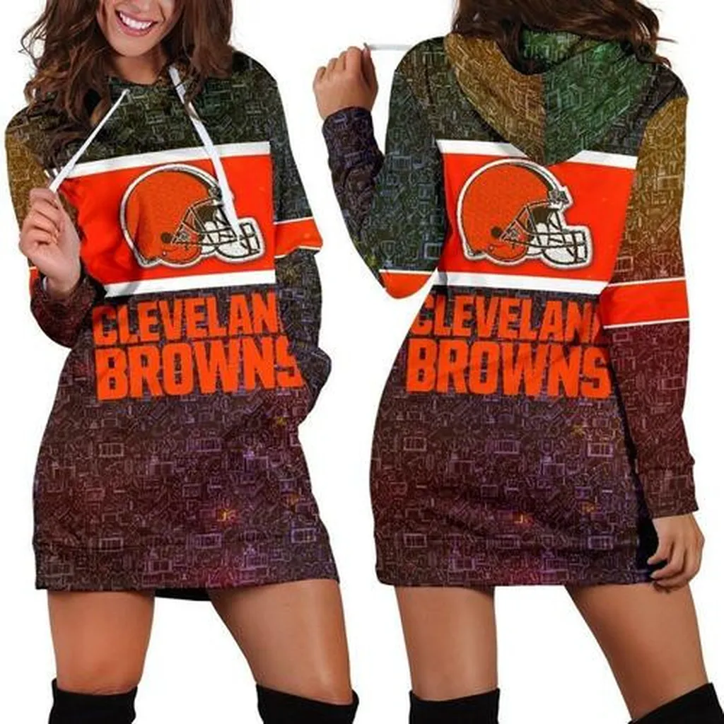 Cleveland Browns Hoodie Dress, Sweater Dress, Sweatshirt Dress 3d All Over Print For Women Hoodie