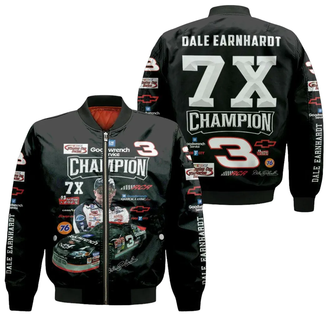 Dale Earnhardt 7x Champion Legend Racer Signed For Fan 3d Print Hoodie 3d Shirt Hoodie Sweatshirt Bomber Jacket for Men Women