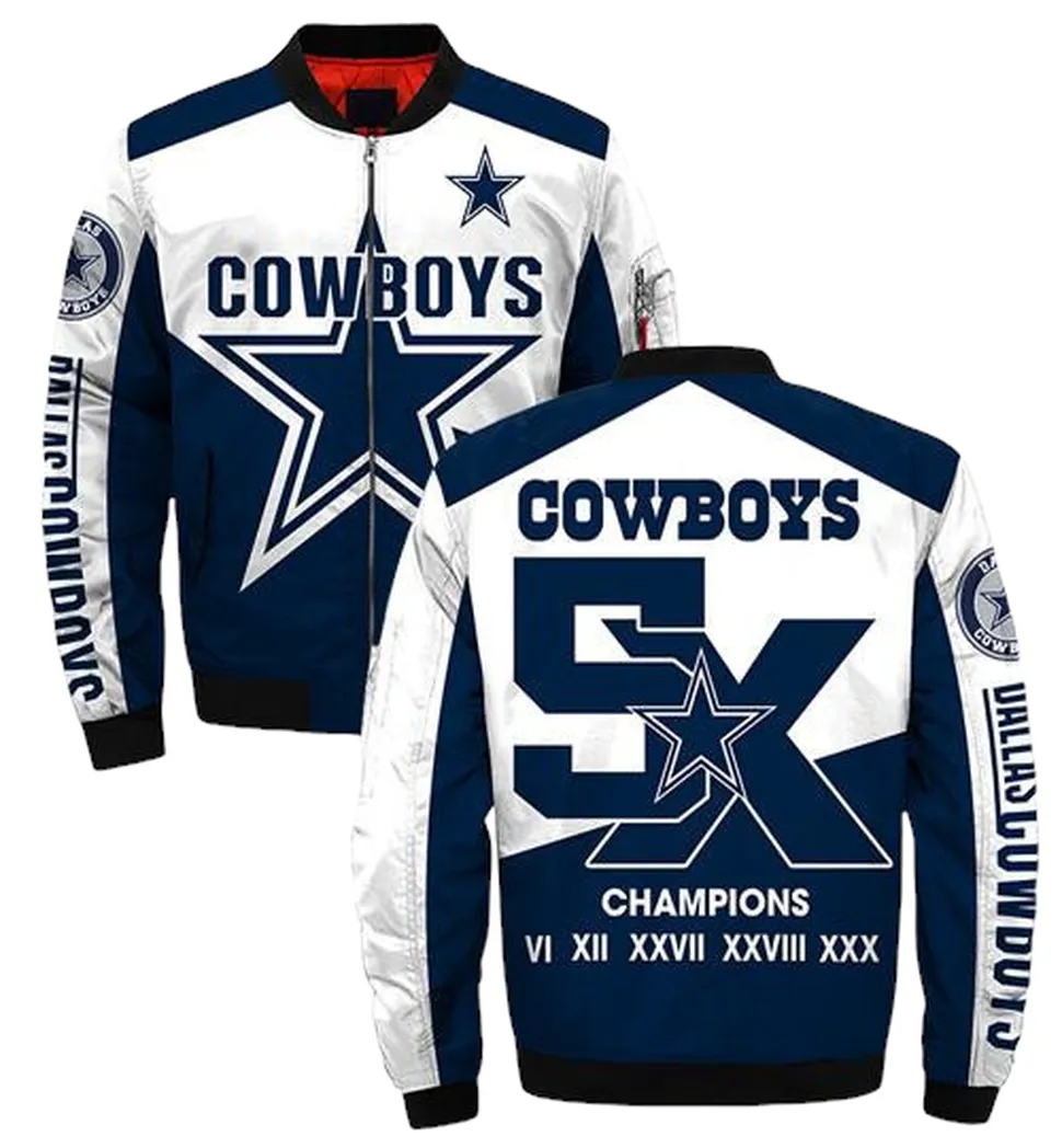 Dallas Cowboys Jacket 5X Champions winter coat gift for men