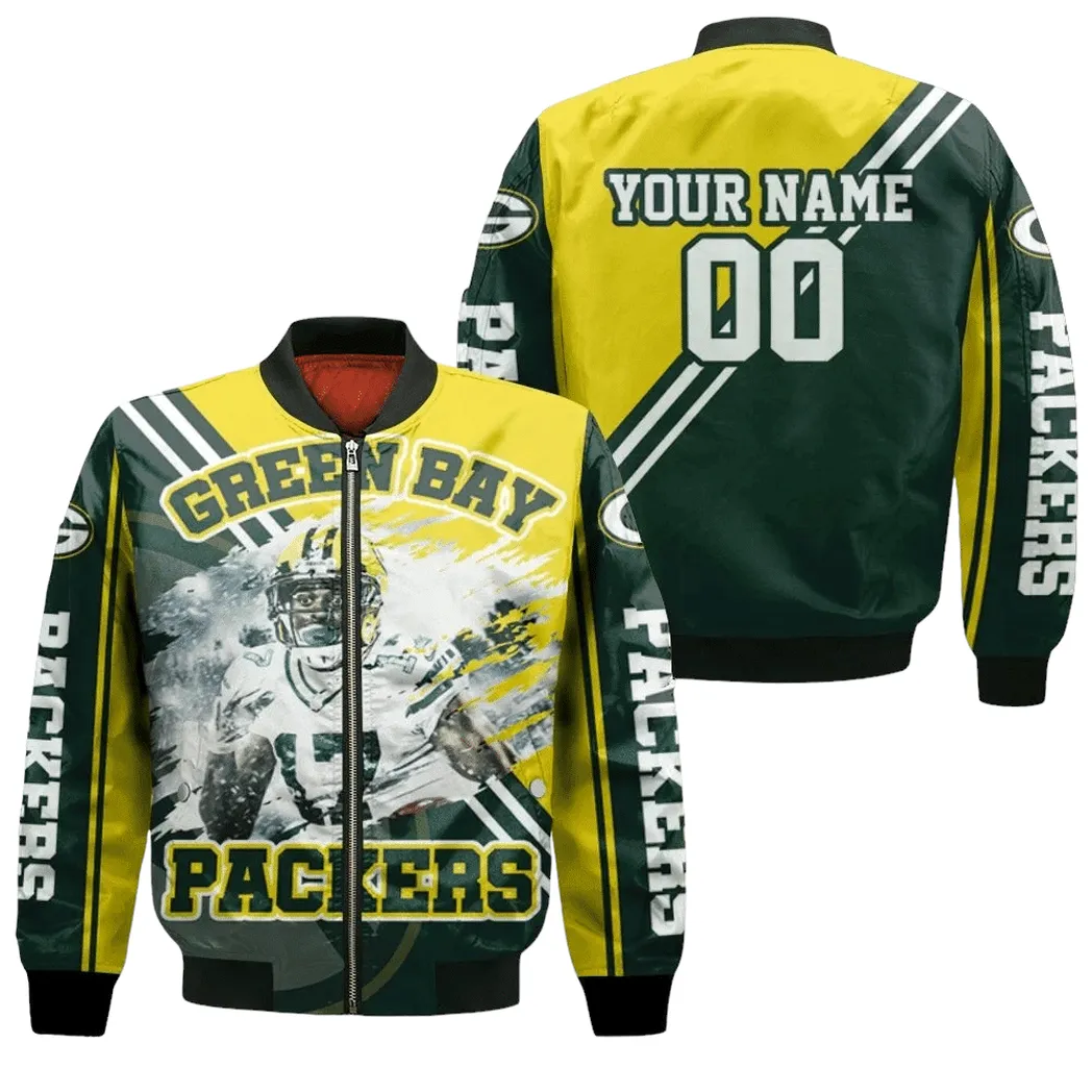 Davante Adams 17 Green Bay Packersposter For Fans Personalized Bomber Jacket for Men Women