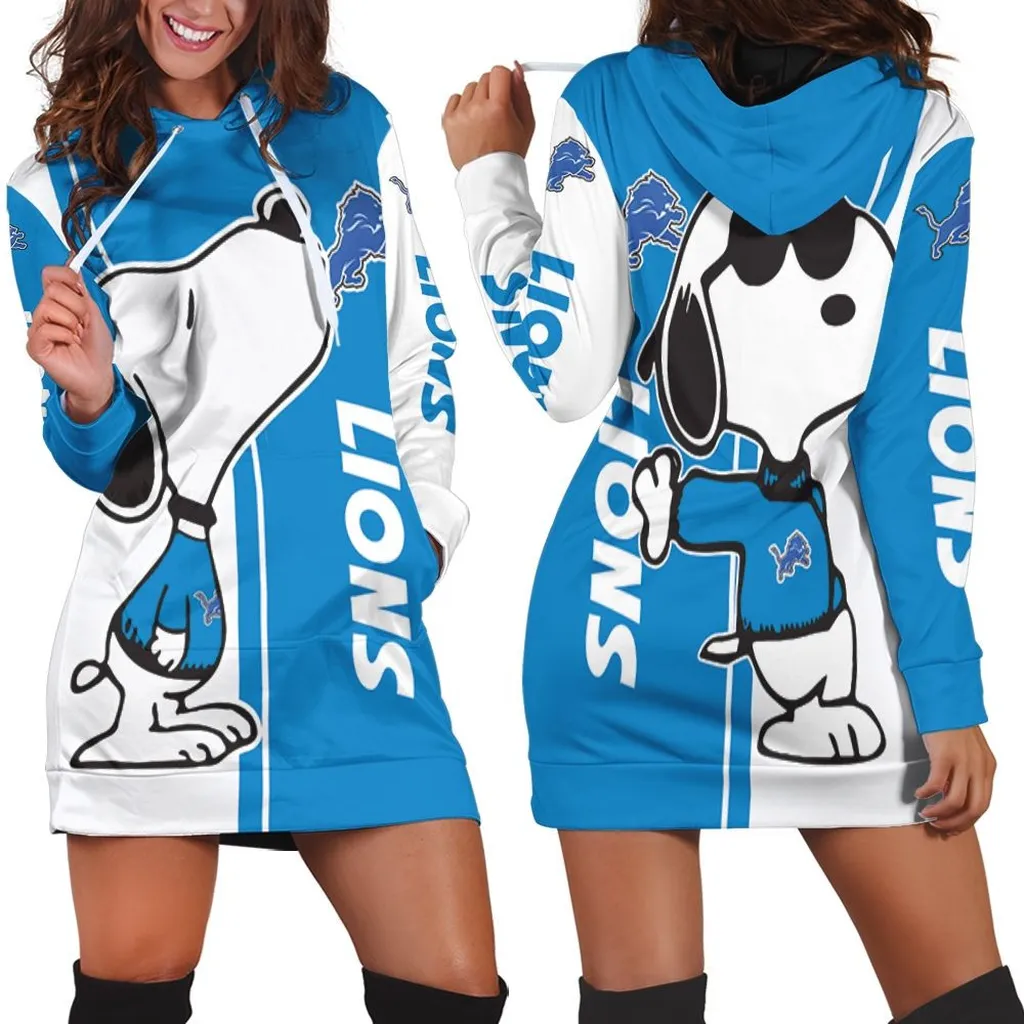 Detroit Lions Snoopy Lover 3D Printed Hoodie Dress