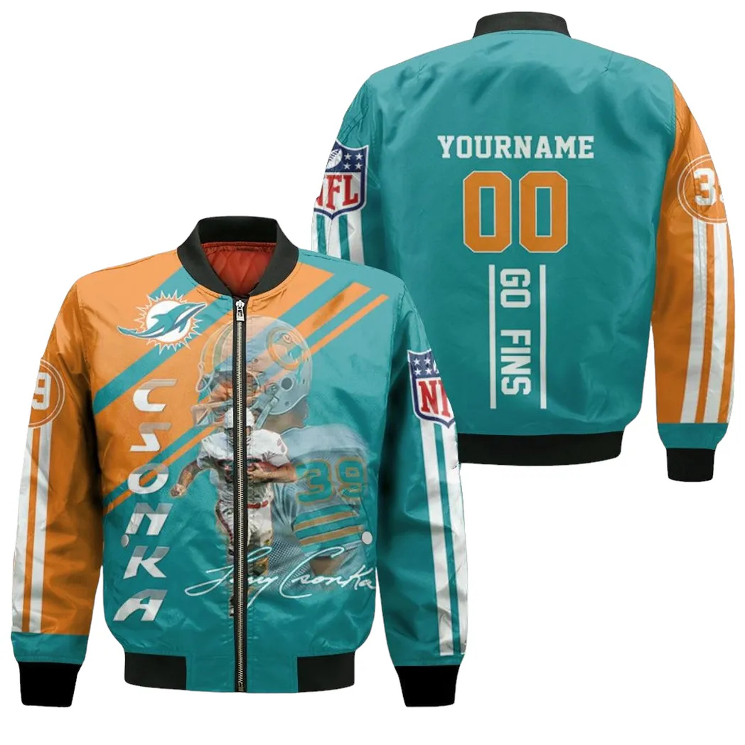 Dolphins Larry Csonka 3d Bomber Jacket for Men Women