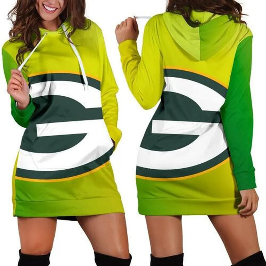 Green Bay Packers Hoodie Dress, Sweater Dress, Sweatshirt Dress 3d All Over Print For Women Hoodie