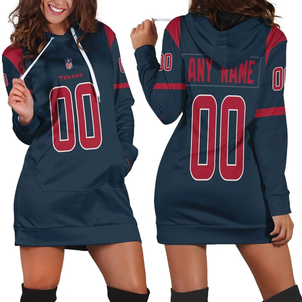 Houston Texans NFL Team Logo Color Rush Limited Jersey Style Dress Custom Gift For Texans Fans Hoodie Dress