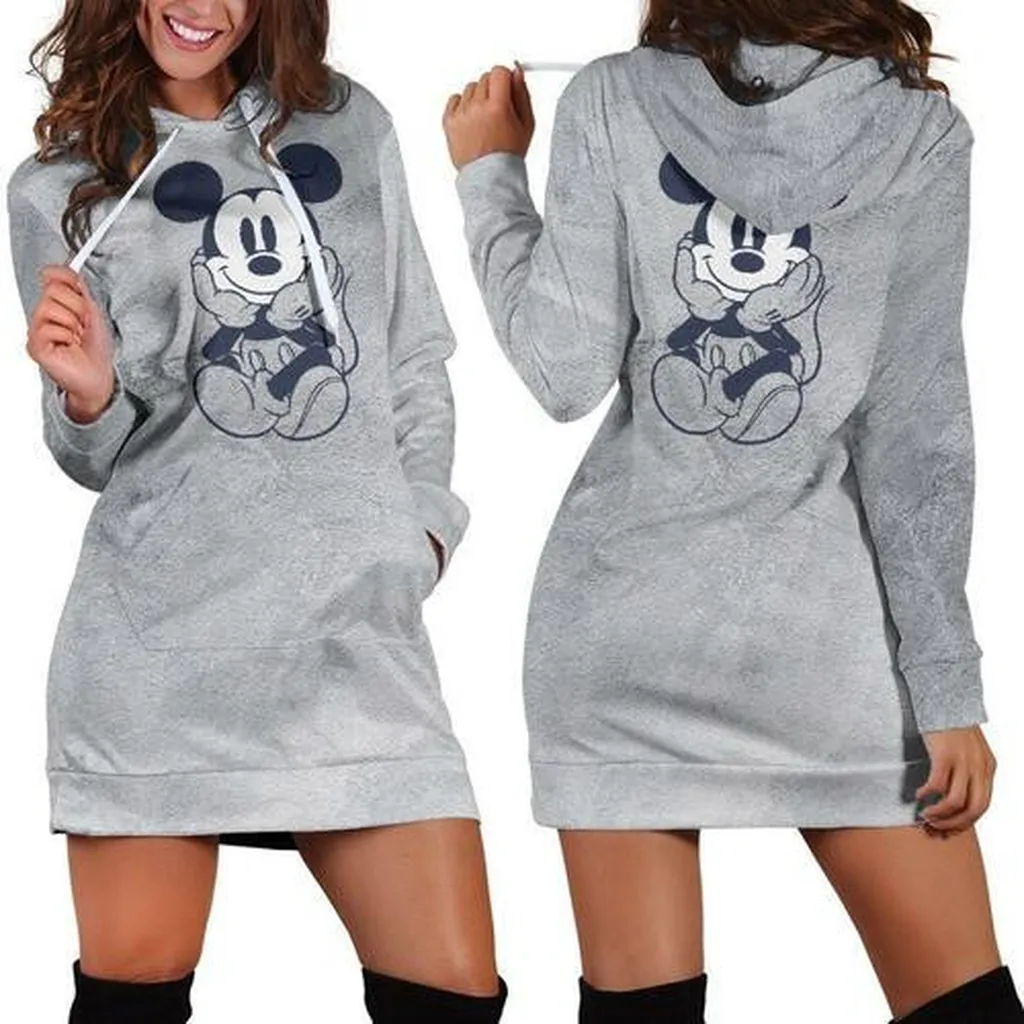 Mickey Disney Womens Hoodie Dress, Sweater Dress, Sweatshirt Dresses Hoodie