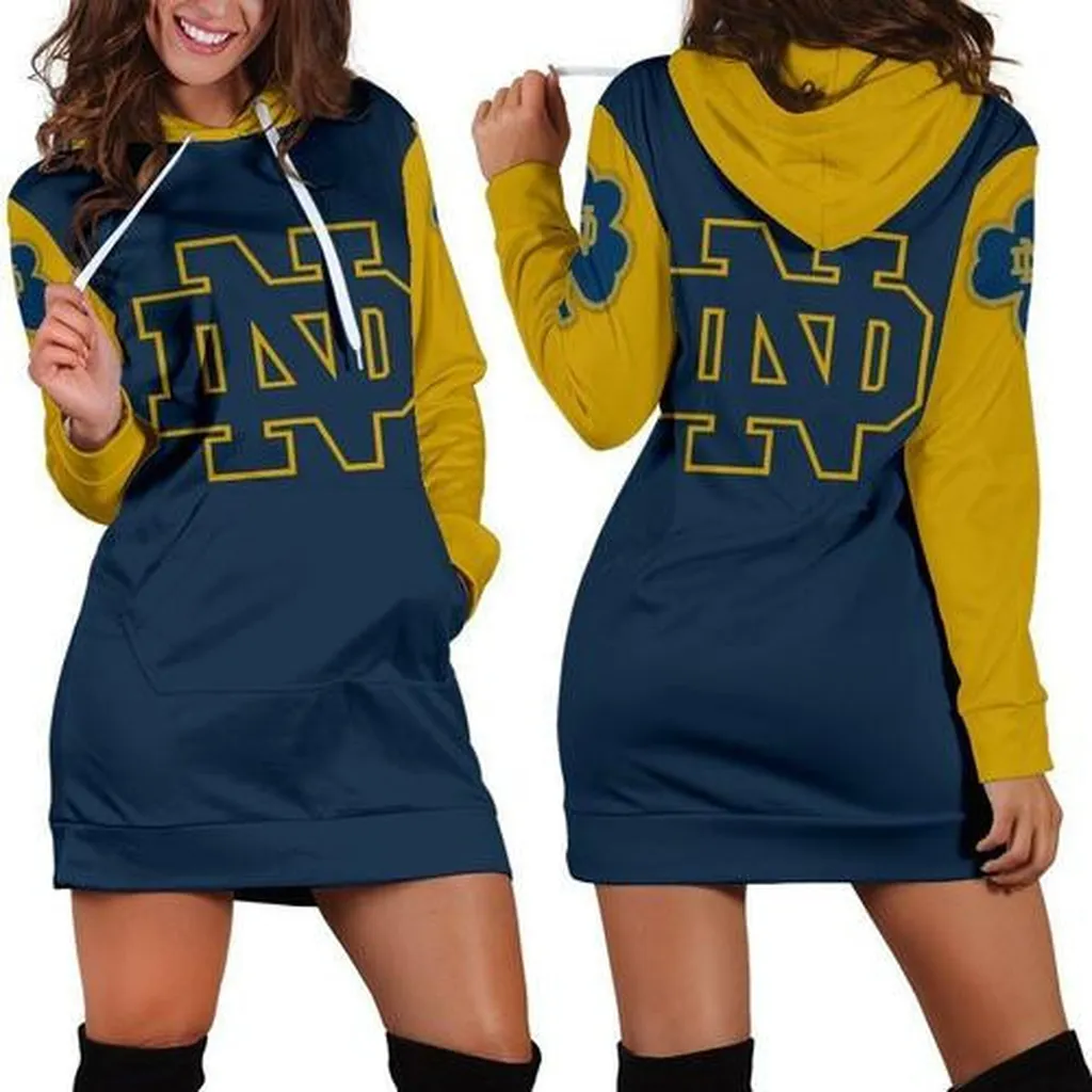 Notre Dame Fighting Irish Hoodie Dress, Sweater Dress, Sweatshirt Dress 3d All Over Print For Women Hoodie