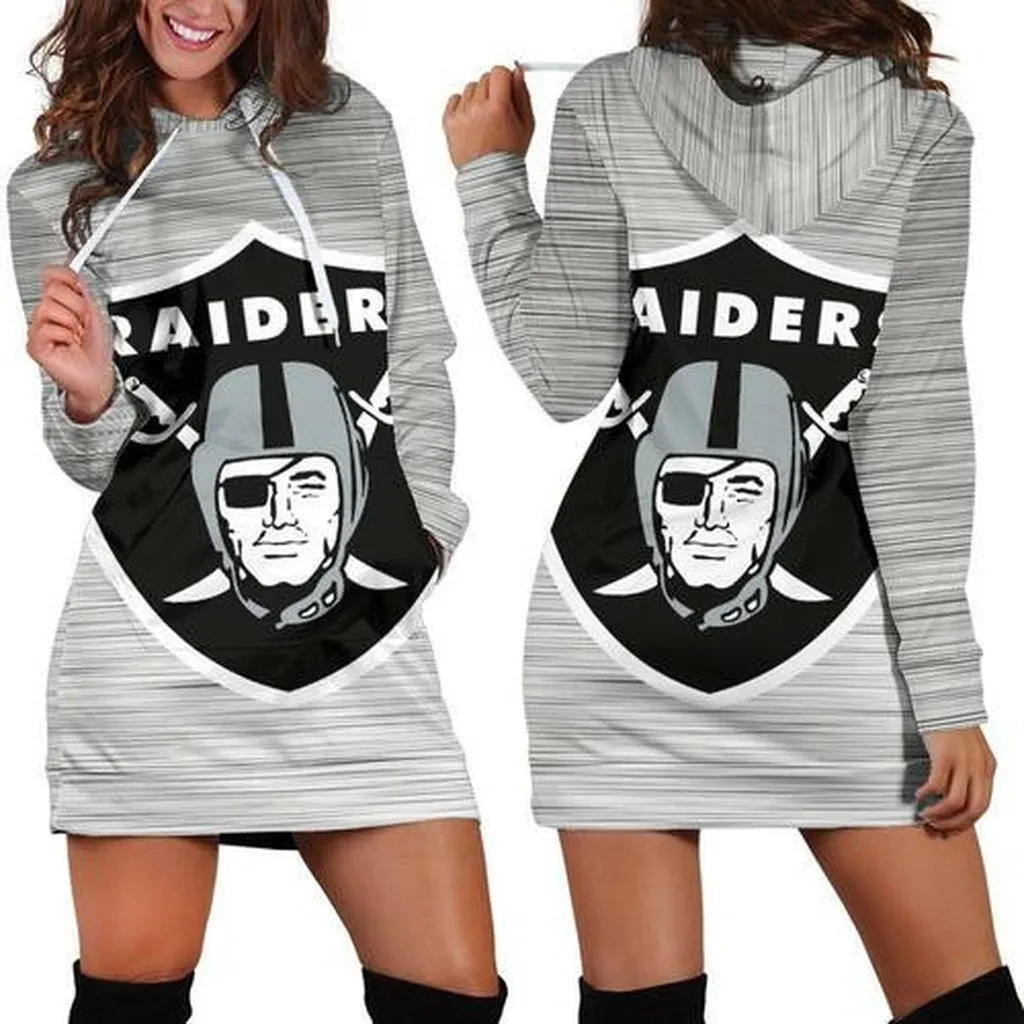 Oakland Raiders Hoodie Dress, Sweater Dress, Sweatshirt Dress 3d All Over Print For Women Hoodie