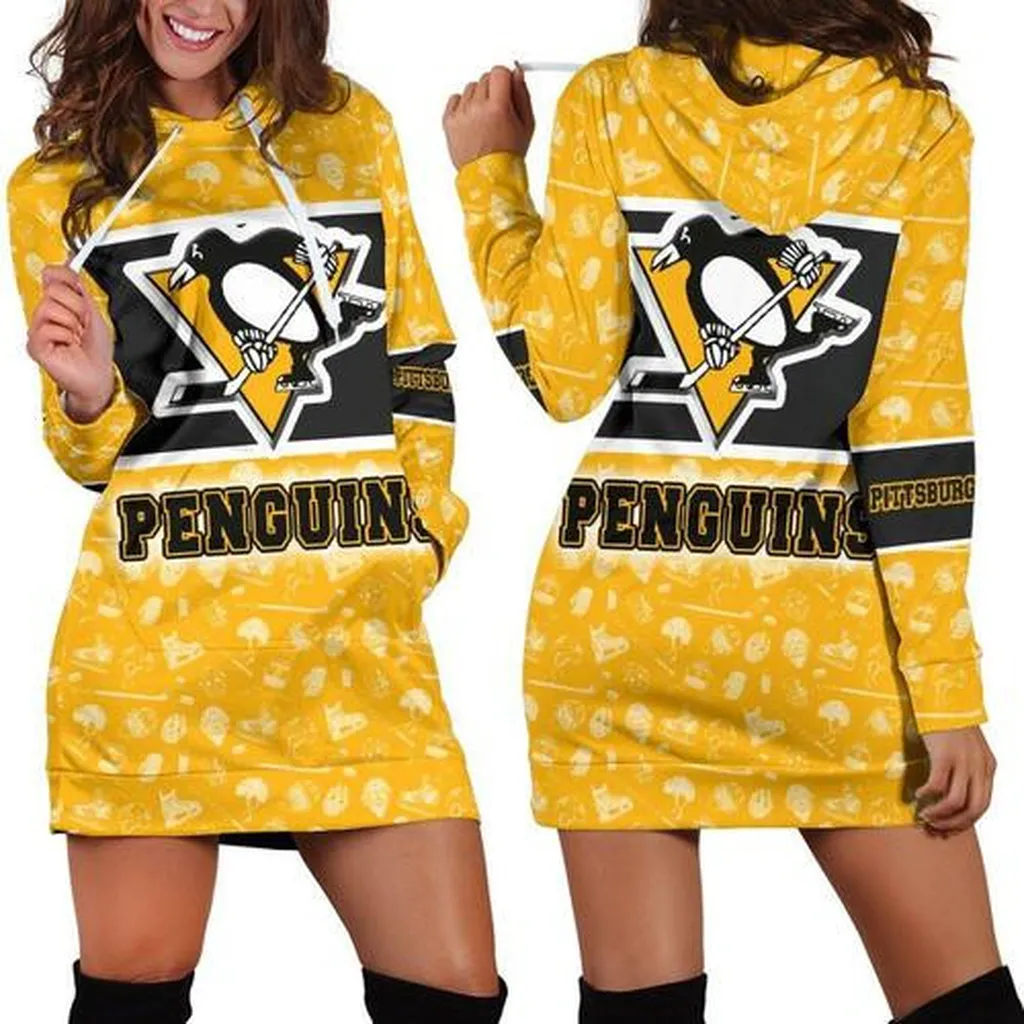 Pittsburgh Penguins Hoodie Dress, Sweater Dress, Sweatshirt Dress 3d All Over Print For Women Hoodie