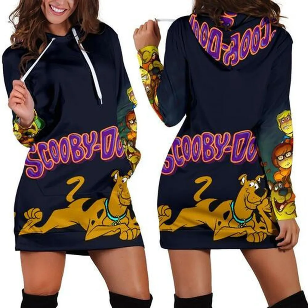 Scooby Doo Hoodie Dress, Sweater Dress, Sweatshirt Dress 3d All Over Print For Women Hoodie