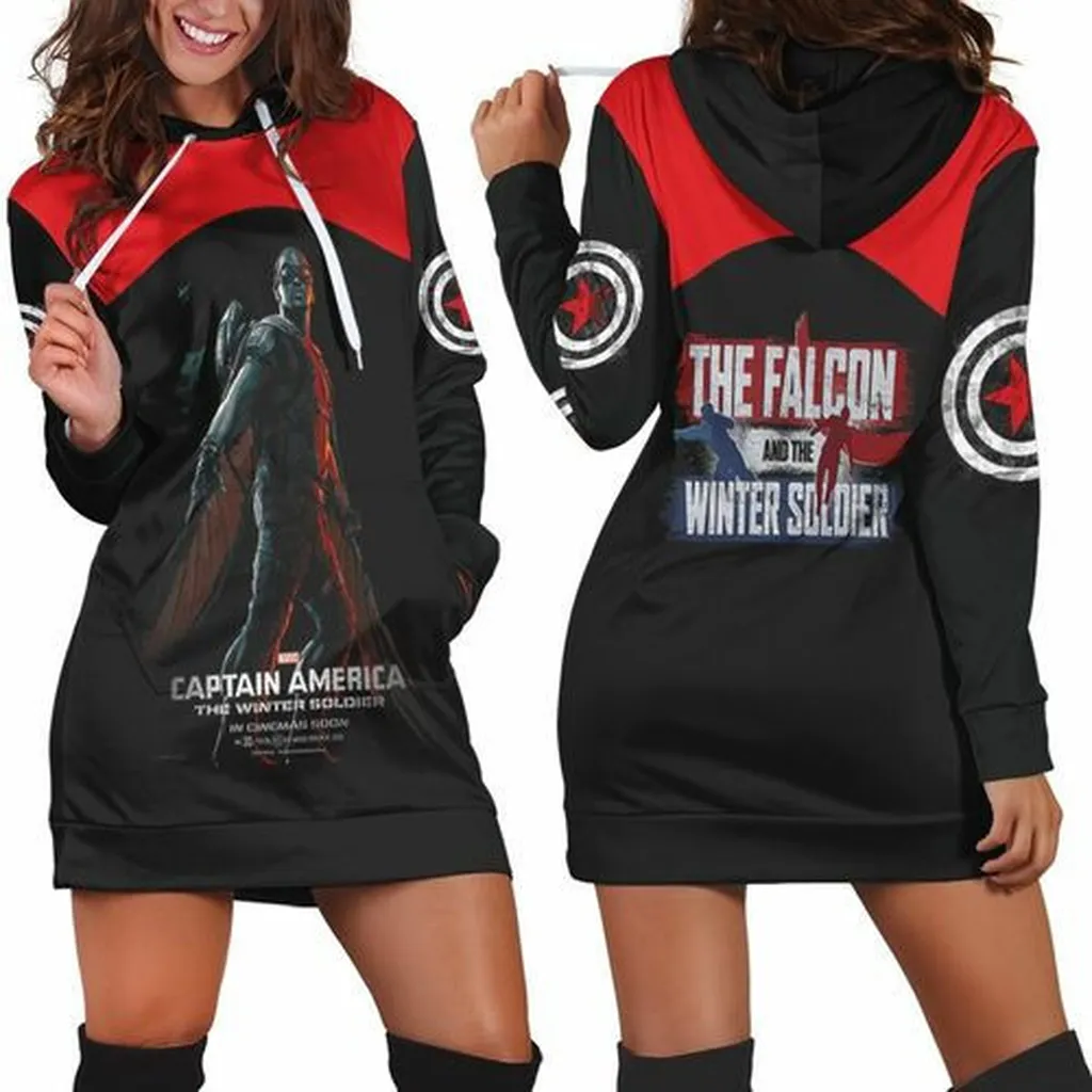 The Falcon And The Winter Soldier The Falcon New Captain America Hoodie Dress, Sweater Dress, Sweatshirt Dress