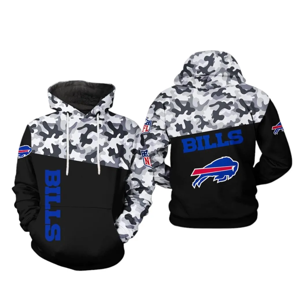 Nfl Buffalo Bills Nfl Camo Veteran Team 3D All Over Print Hoodie