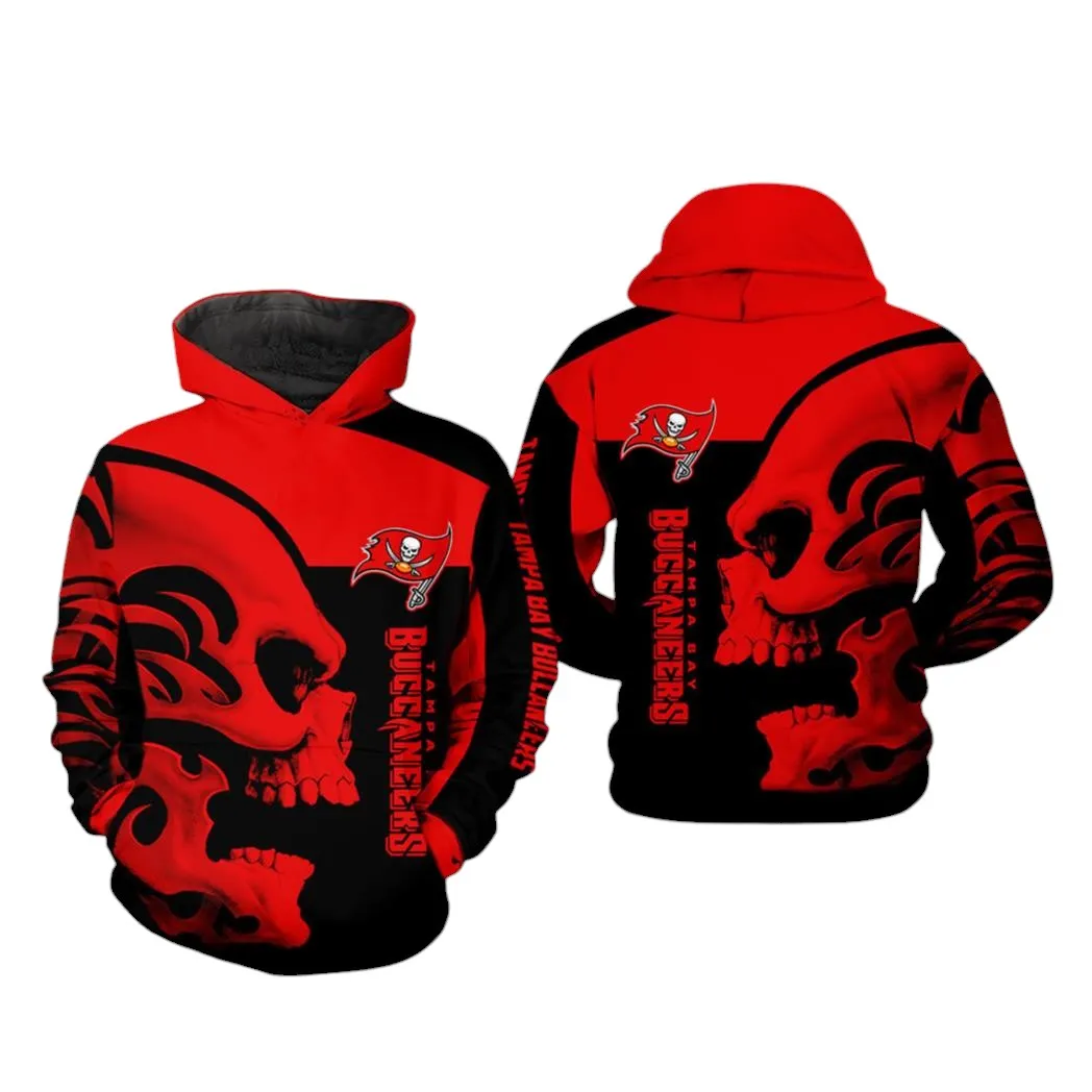 Nfl Tampa Bay Buccaneers Nfl Skull 3D All Over Print Hoodie