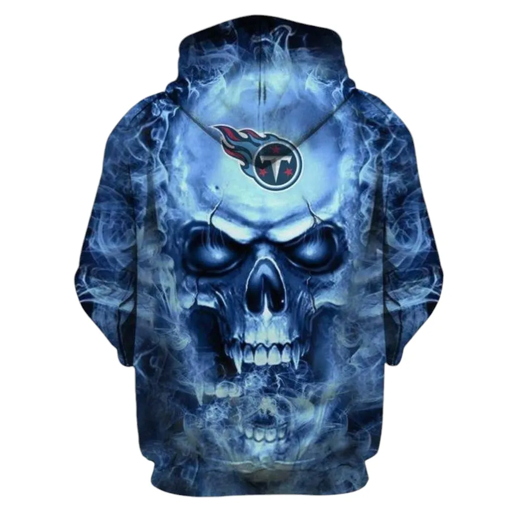 Nfl Tennessee Titans Nfl Football Skull 3D All Over Print Hoodie