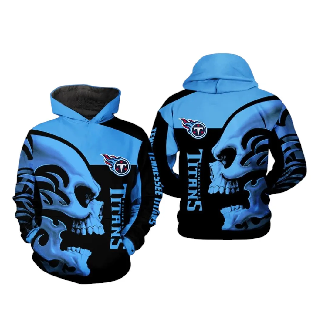 Nfl Tennessee Titans Nfl Skull 3D All Over Print Hoodie