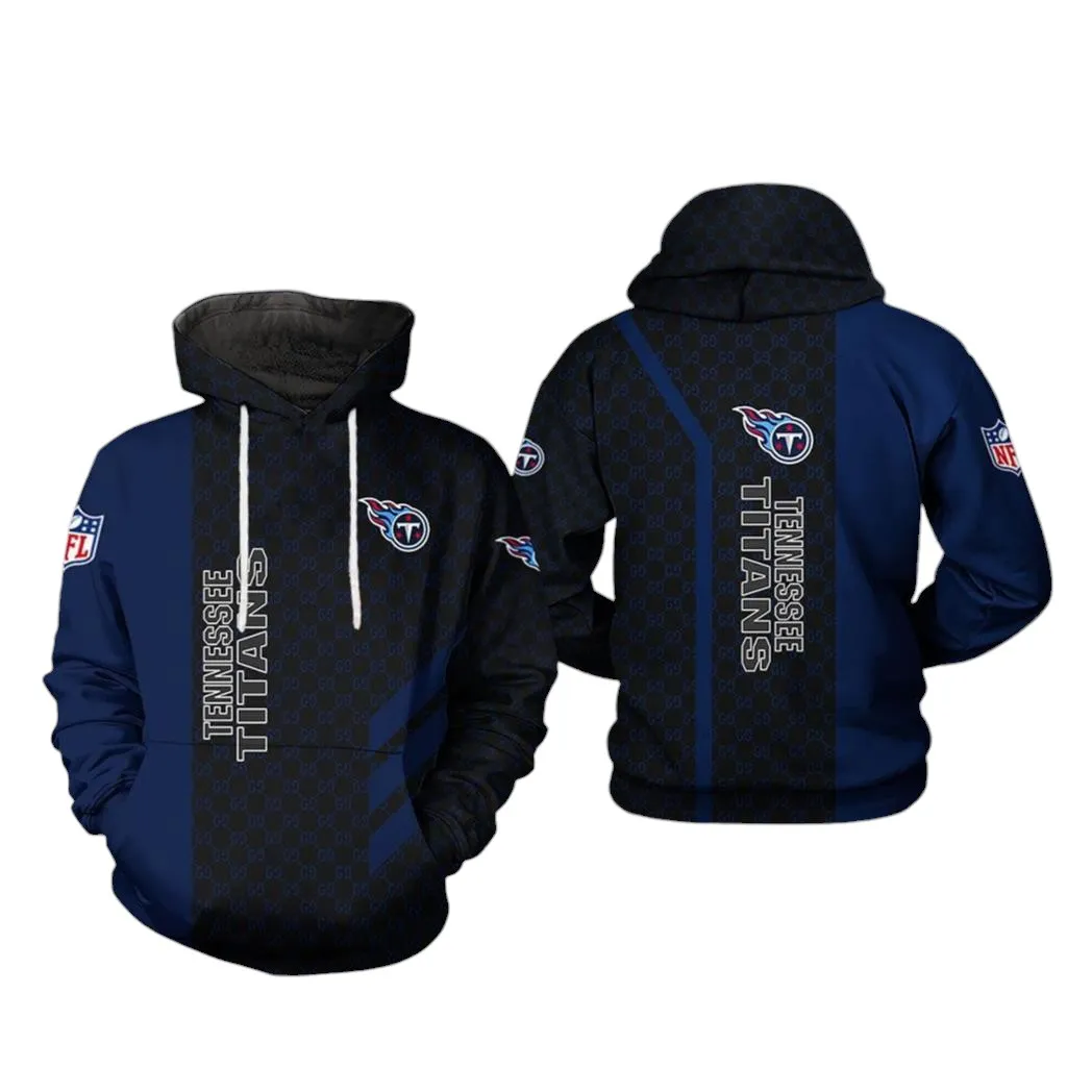 Nfl Tennessee Titans Nfl Team Pattern Mix 3D All Over Print Hoodie